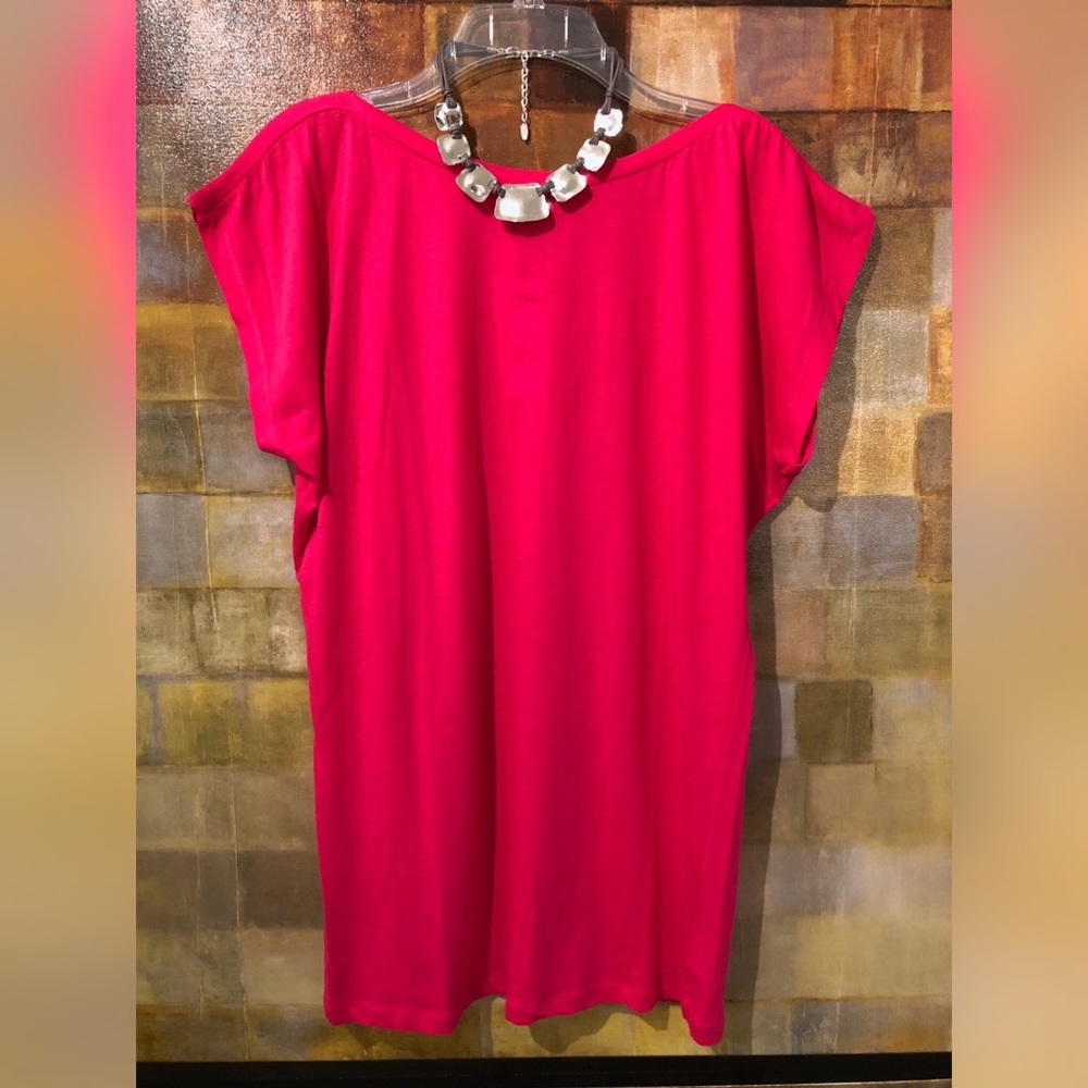 Benetton "Stile" Dk Pink Italian SS Tunic Top NWT
